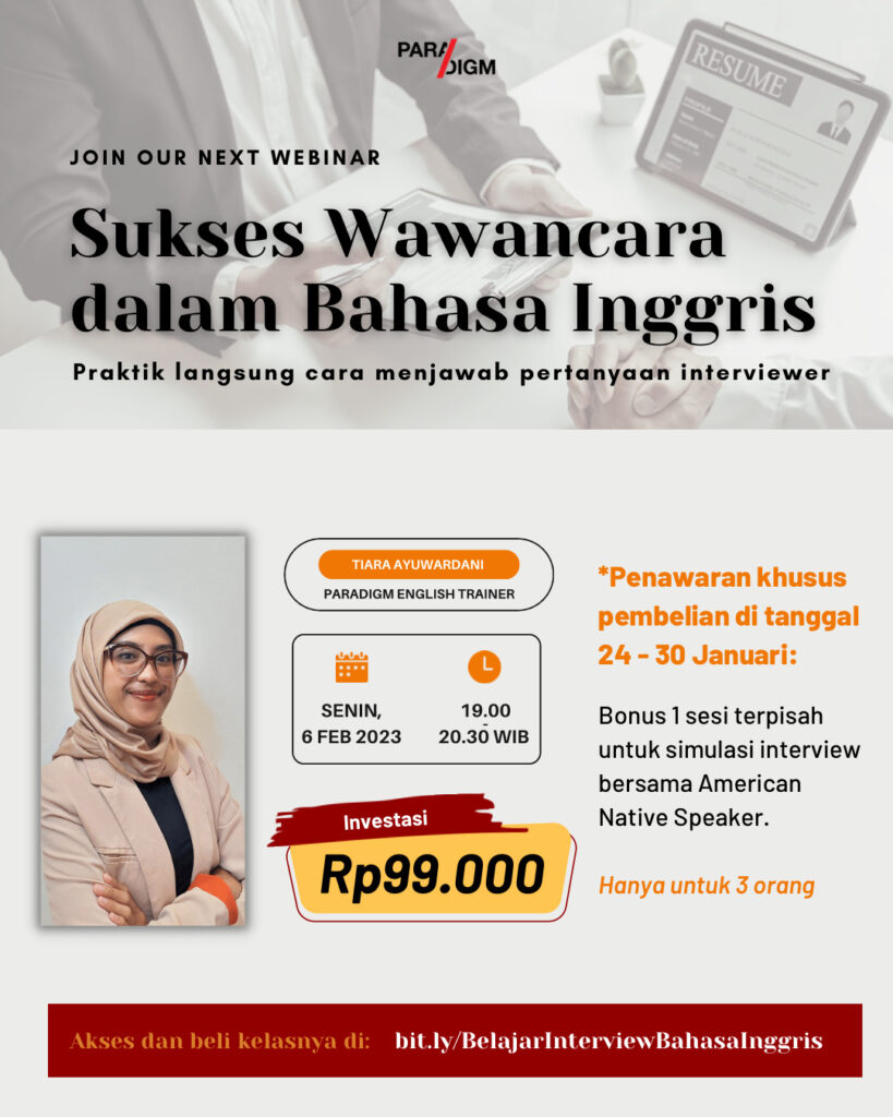 Sukses Wanacara Bahasa Inggris bareng Paradigm dan Glints