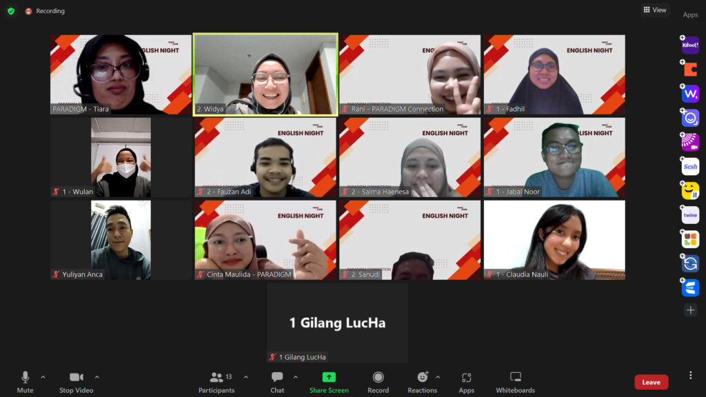 Peserta English Night, metode belajar bahasa inggris fun dan interactive
